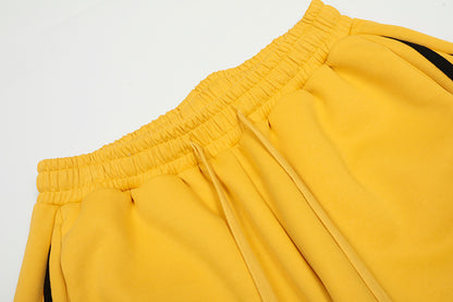 Vintage Side Stripe Pants | Wide Leg Fleece Streetwear Trousers - Santo 