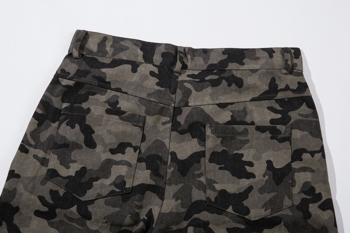Y2K Vintage Wide Leg Pants | Camouflage Straight Denim Jeans - Santo 