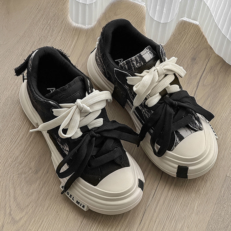 Duo Lace | Platform Canvas Sneakers - Santo 