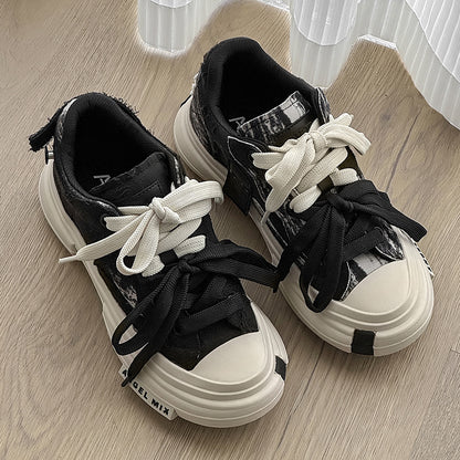 Duo Lace | Platform Canvas Sneakers - Santo 