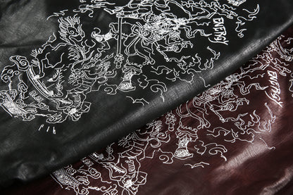 Retro Motorcycle Streetwear Coat | Embroidered Leather Jacket - Santo 