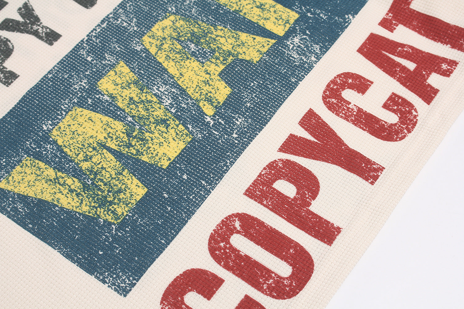 Waffle Knit Sweatshirt | Graphic Print Crewneck Pullover - Santo 