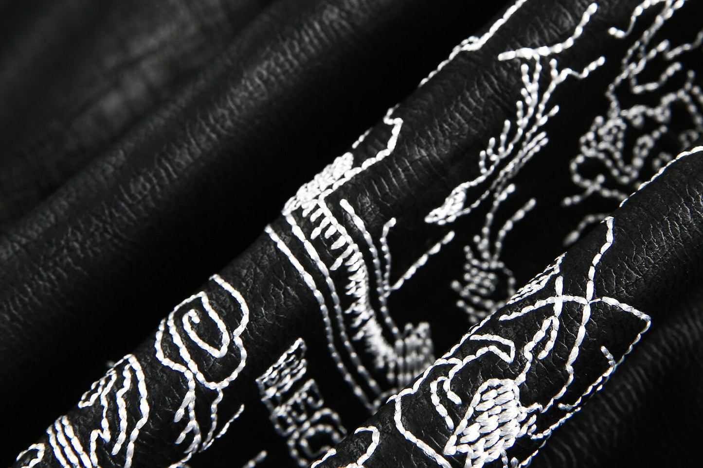 Retro Motorcycle Streetwear Coat | Embroidered Leather Jacket - Santo 