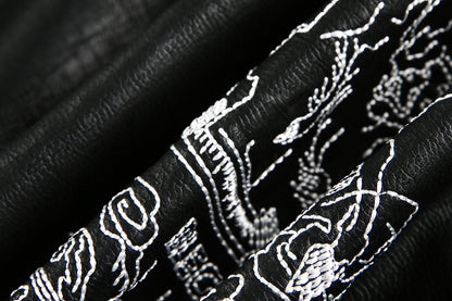 Retro Motorcycle Streetwear Coat | Embroidered Leather Jacket - Santo 