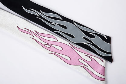 Flame Print Sweatpants | Baggy Streetwear Trousers - Santo 