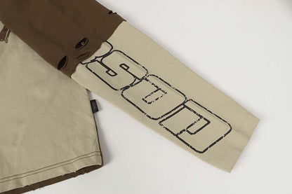 Y2K Grunge Patchwork Top | Distressed Graphic Long Sleeve Shirt - Santo 