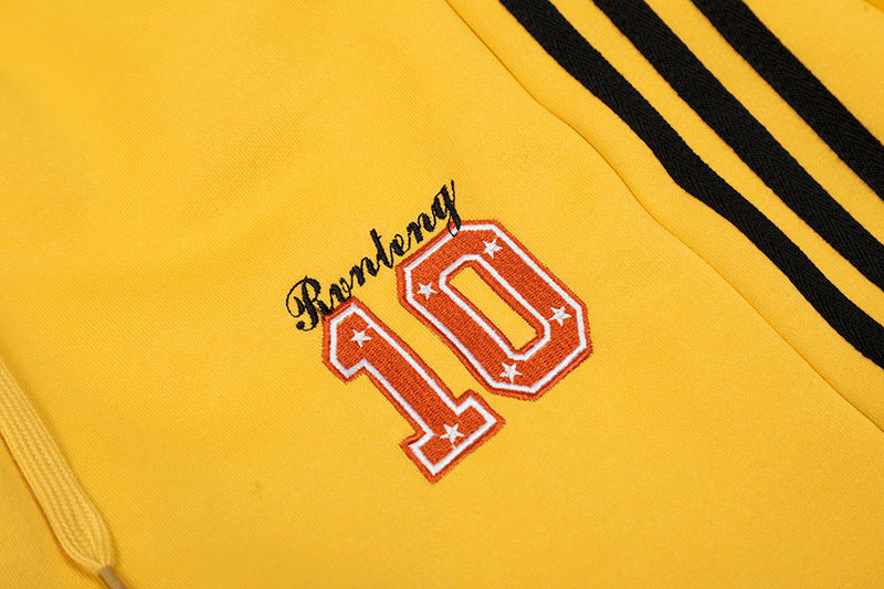 Vintage Side Stripe Pants | Wide Leg Fleece Streetwear Trousers - Santo 