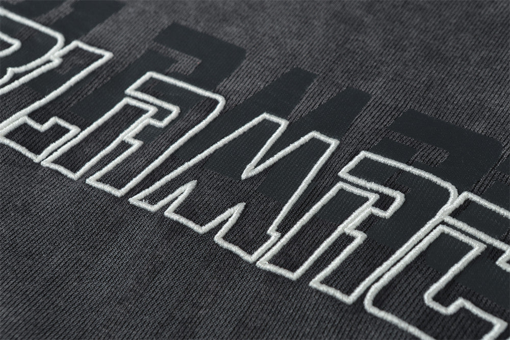 Washed Letter Print Pullover | Utility Pocket Streetwear Hoodie