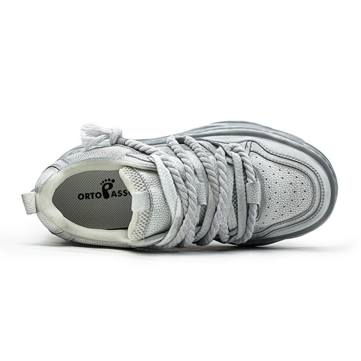 Rebel | White Platform Sneakers - Santo 