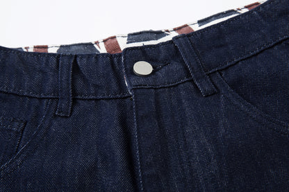 Retro Spliced Streetwear Denim | Y2K Wide Leg Baggy Jeans - Santo 