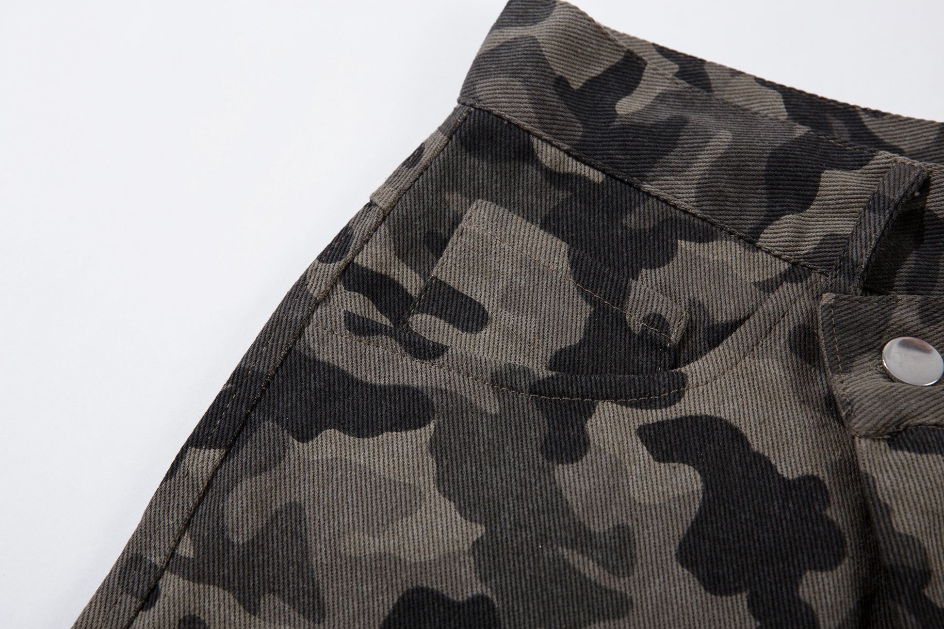 Y2K Vintage Wide Leg Pants | Camouflage Straight Denim Jeans - Santo 