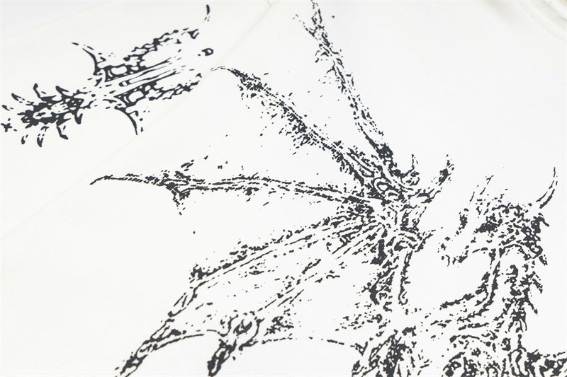 Dragon Bone Print Pullover | Retro Rivet Streetwear Hoodie - Santo 