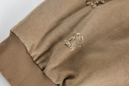 Distressed Washed Streetwear | Retro Patchwork Hoodie - Santo 