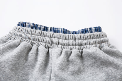 Patchwork Wide Leg Sweatpants | Grey Black Streetwear Trousers - Santo 