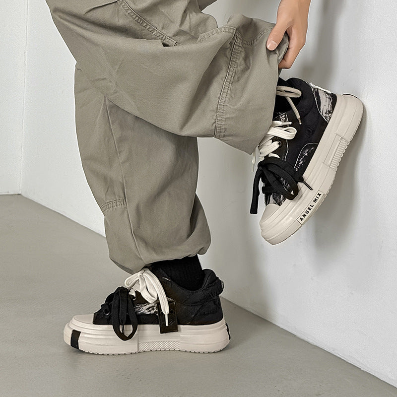Duo Lace | Platform Canvas Sneakers - Santo 