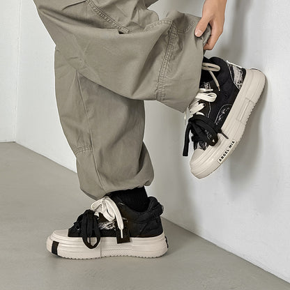 Duo Lace | Platform Canvas Sneakers - Santo 