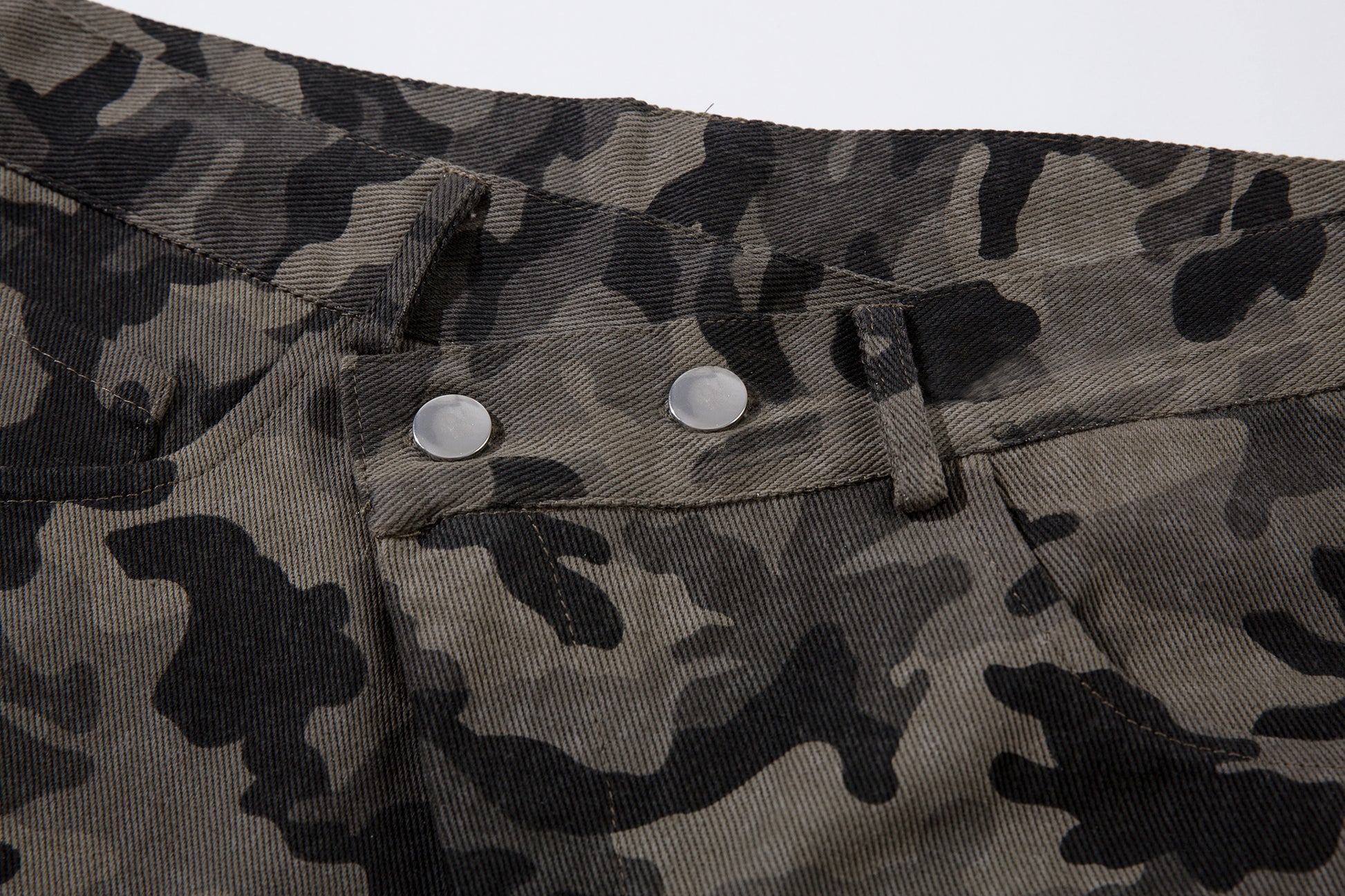 Y2K Vintage Wide Leg Pants | Camouflage Straight Denim Jeans - Santo 