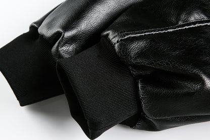 Retro Streetwear Outerwear | Vintage Leather Bomber Jacket - Santo 