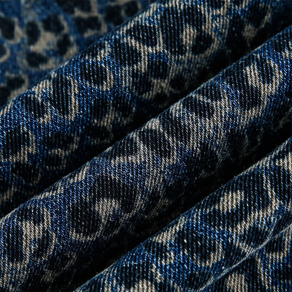 Leopard Print Barrel Jeans | Wide Leg High Rise Streetwear Denim - Santo 