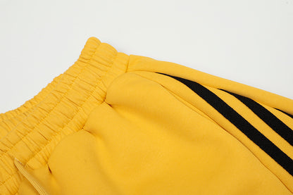 Vintage Side Stripe Pants | Wide Leg Fleece Streetwear Trousers - Santo 