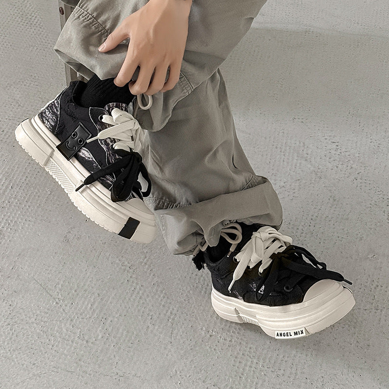 Duo Lace | Platform Canvas Sneakers - Santo 