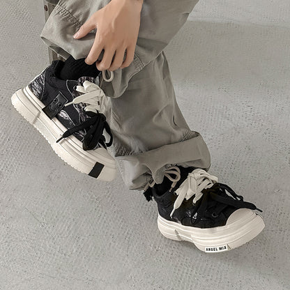 Duo Lace | Platform Canvas Sneakers - Santo 