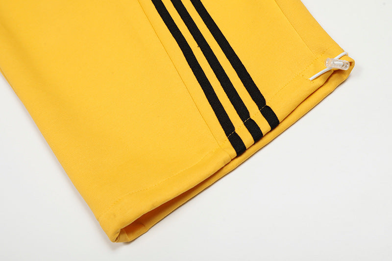 Vintage Side Stripe Pants | Wide Leg Fleece Streetwear Trousers - Santo 