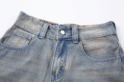 Camo Star Cuffed Denim | Baggy Streetwear Jeans - Santo 