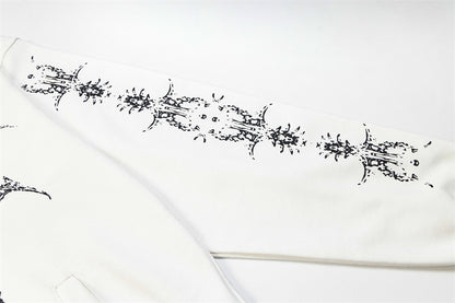 Dragon Bone Print Pullover | Retro Rivet Streetwear Hoodie - Santo 