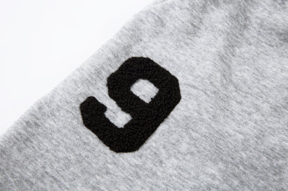 Patchwork Wide Leg Sweatpants | Grey Black Streetwear Trousers - Santo 