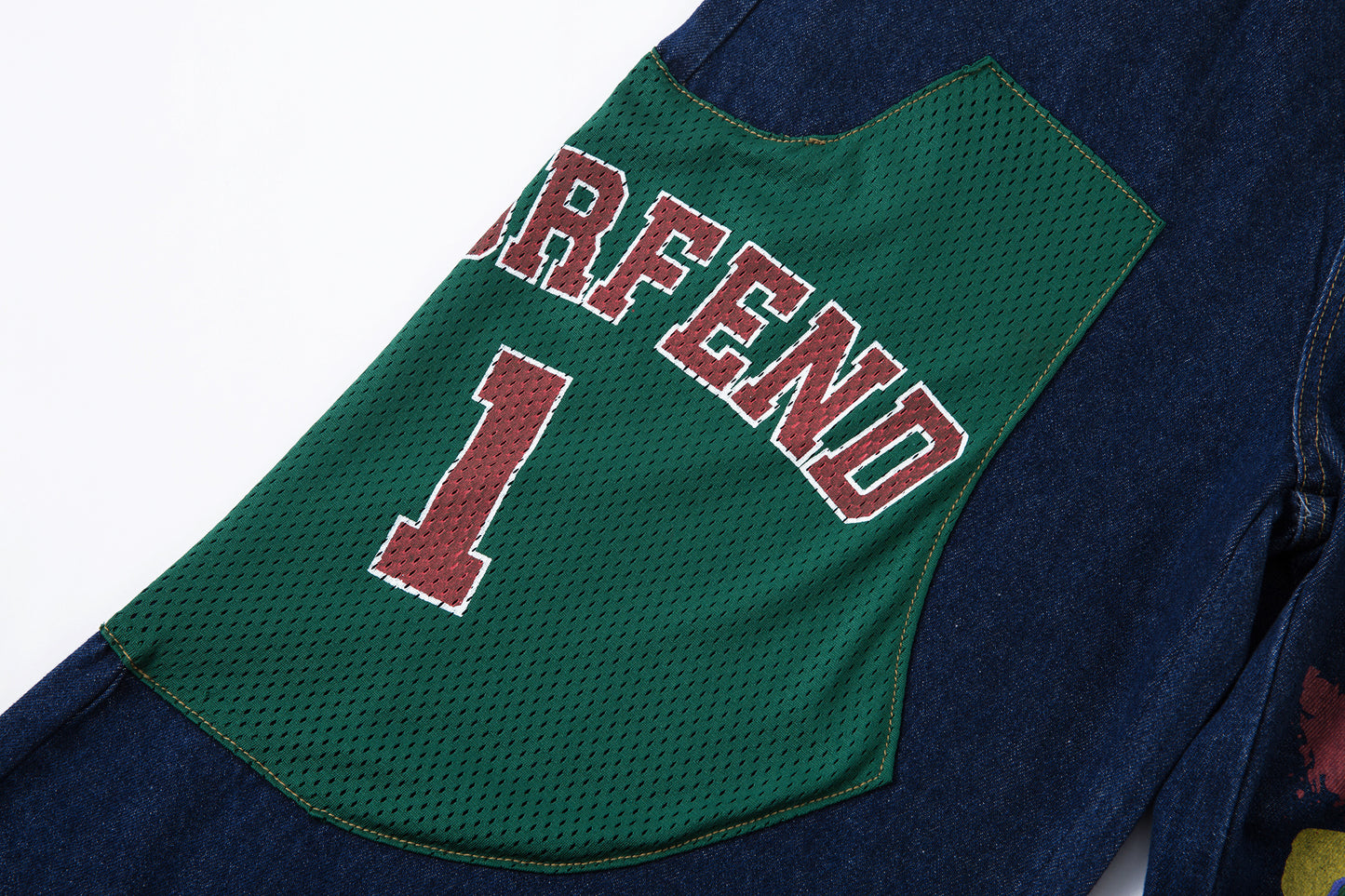 Retro High Street Style Trousers | Wide Leg Baggy Print Jeans - Santo 