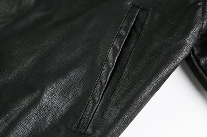 Retro Motorcycle Streetwear Coat | Embroidered Leather Jacket - Santo 