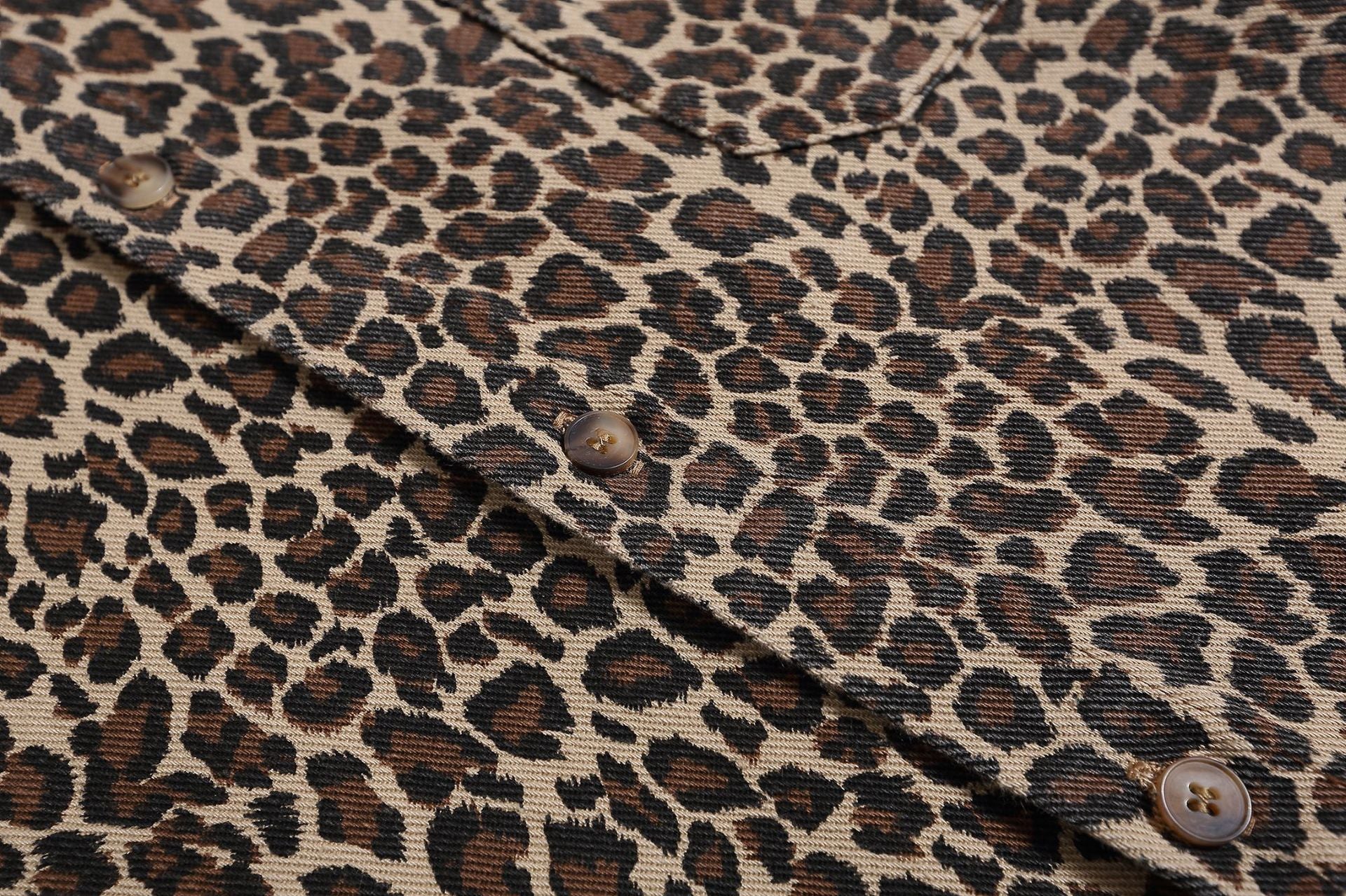 Leopard | Vintage Patch Denim  Polo T Shirt