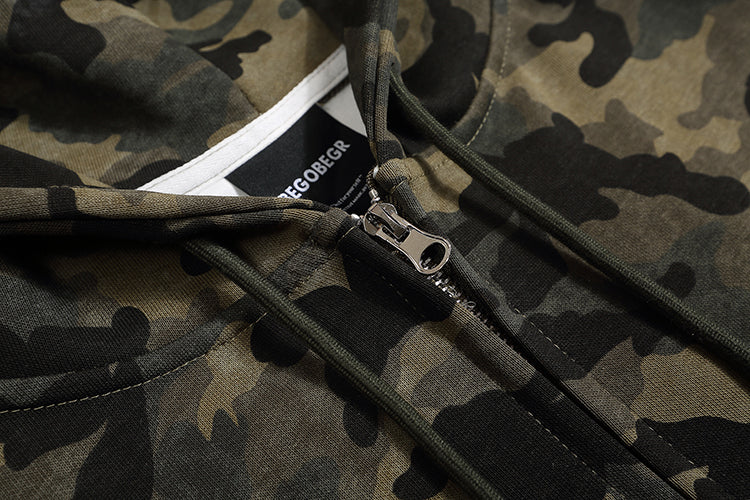 Camo Chic | Graphic Zipper Hoodie