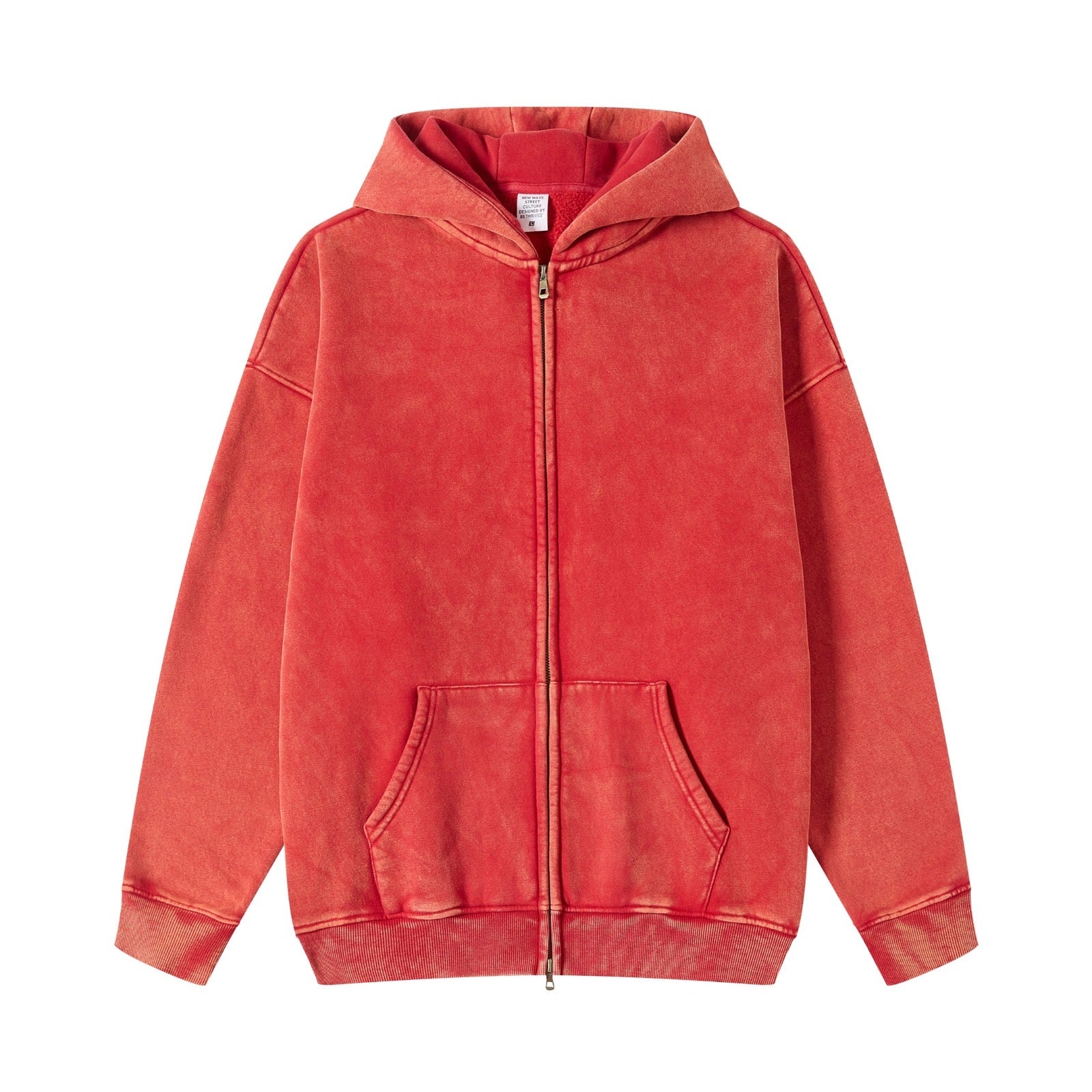 Retro Essence | Washed Oversized Zip-Up Hoodie