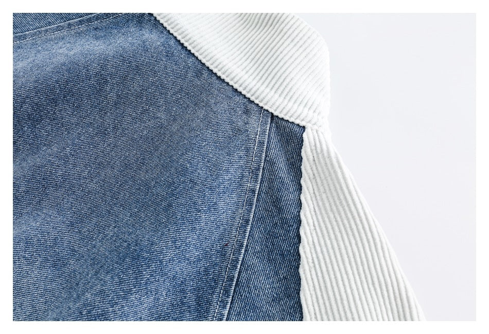 Skyline Stride | Patchwork Denim Track Jacket