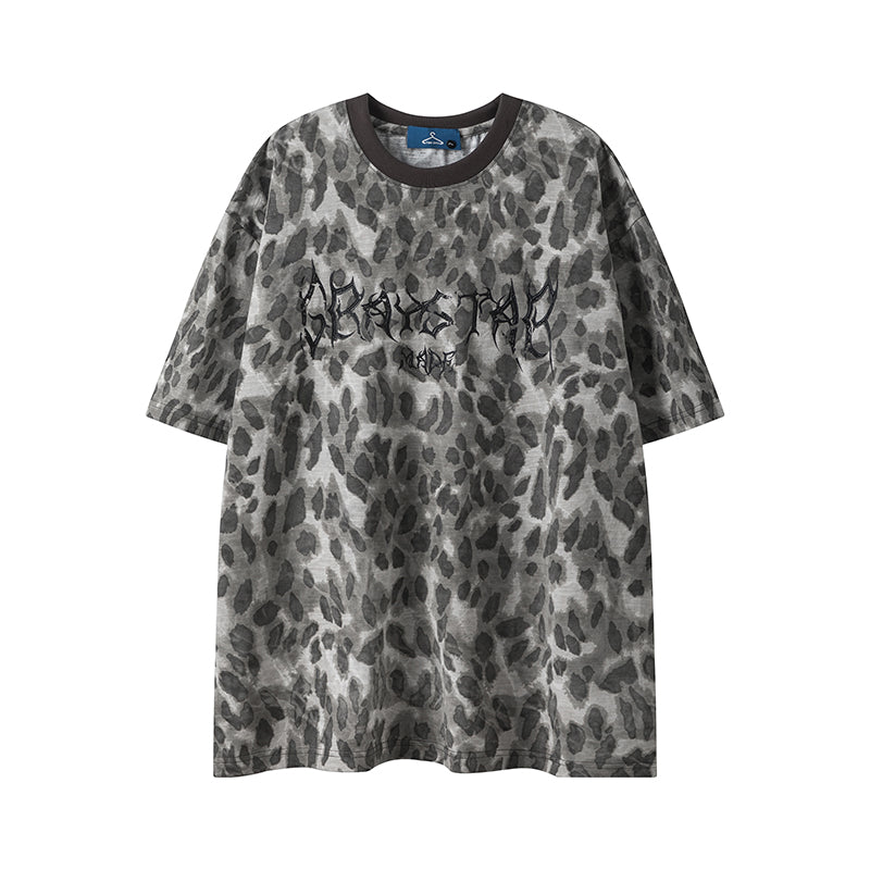 T-shirt oversize à patch gothique et motif camouflage intégral