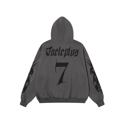 Flame Rhinestone | Y2K Zip-Up Hoodie - Santo 