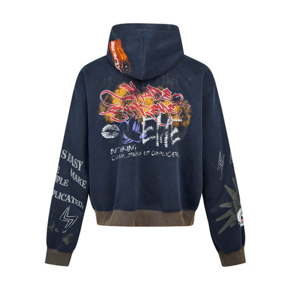 Urban Canvas | High Street Graphic Zipper Hoodie - Santo 