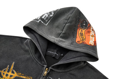 Urban Canvas | High Street Graphic Zipper Hoodie - Santo 