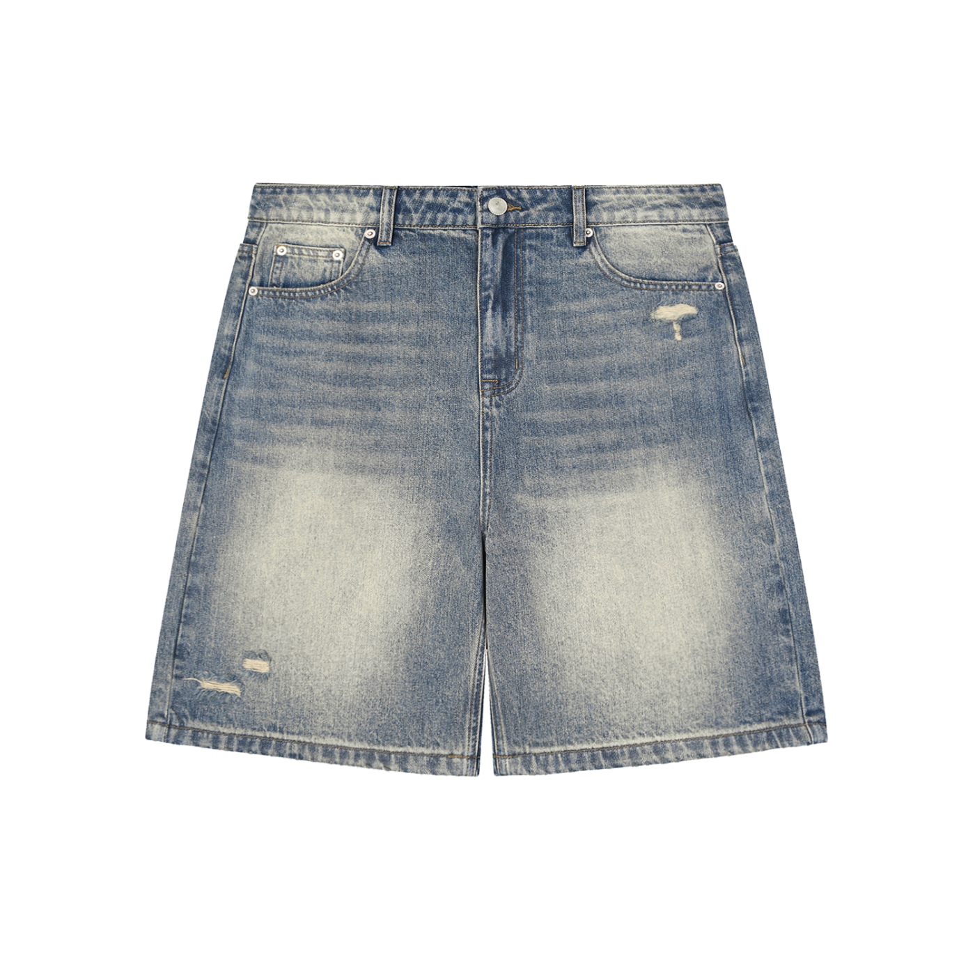 Faded n Ripped - Distressed Baggy Denim Shorts