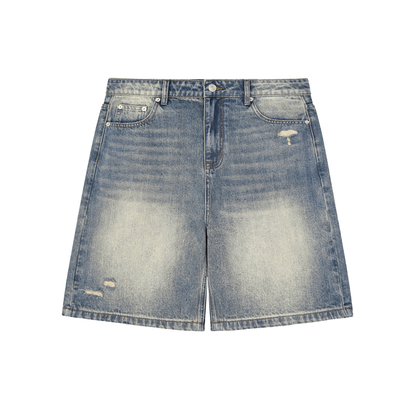 Faded n Ripped - Distressed Baggy Denim Shorts
