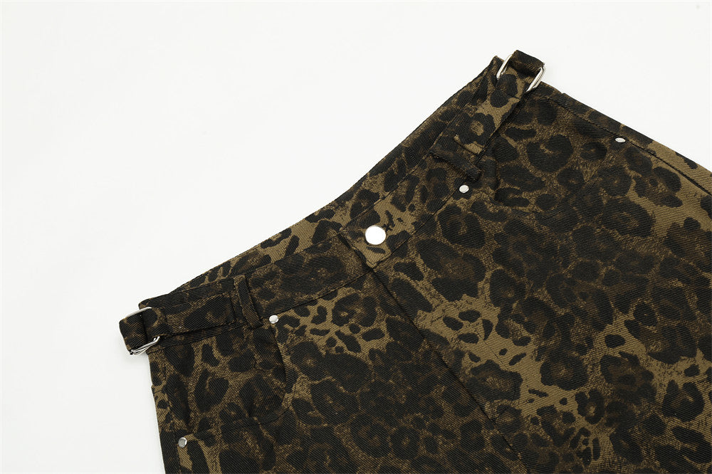 "Ribbon Leopard Print" Jeans - Santo 