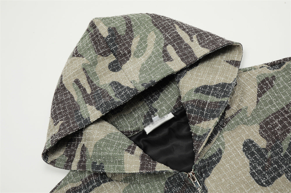 Sweat à capuche zippé camouflage | Camo Lite