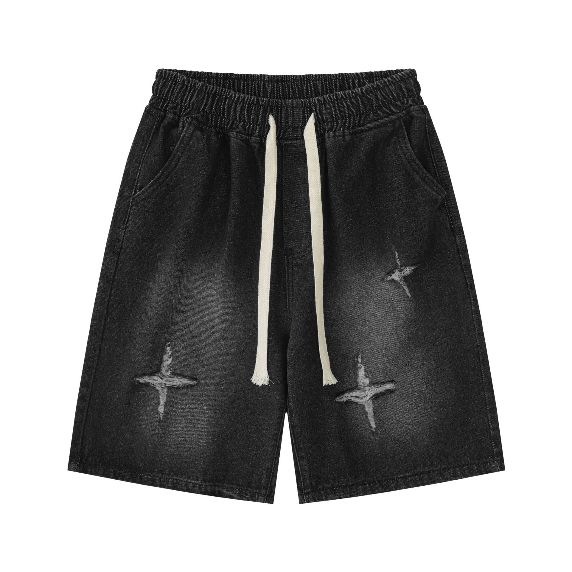 Light Wash | Vintage Ripped Baggy Jorts - Santo 