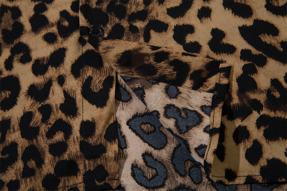 "Leopard Print Short Sleeve" T Shirt - Santo 