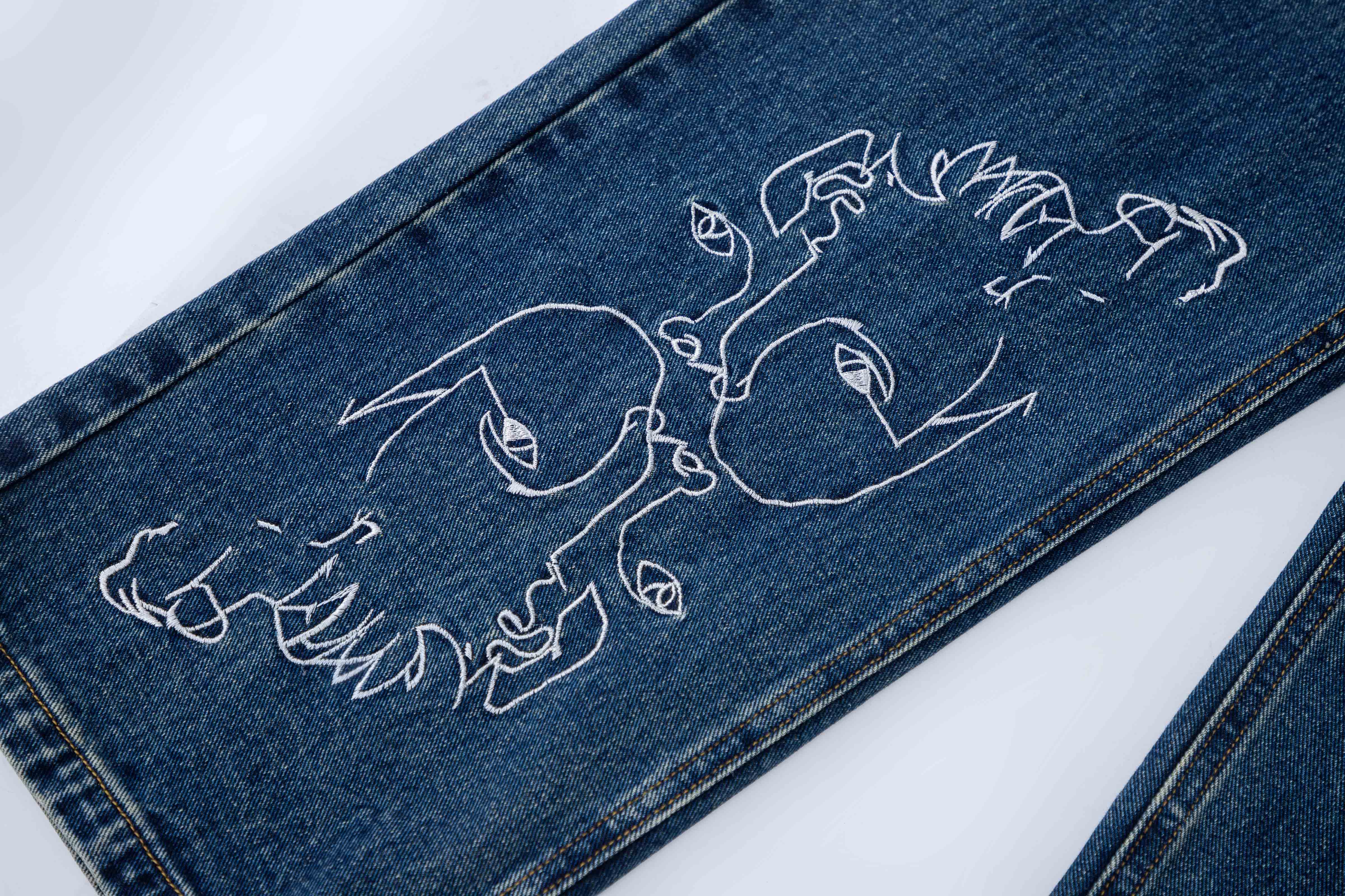 'Retro Lines' Jeans - Santo 