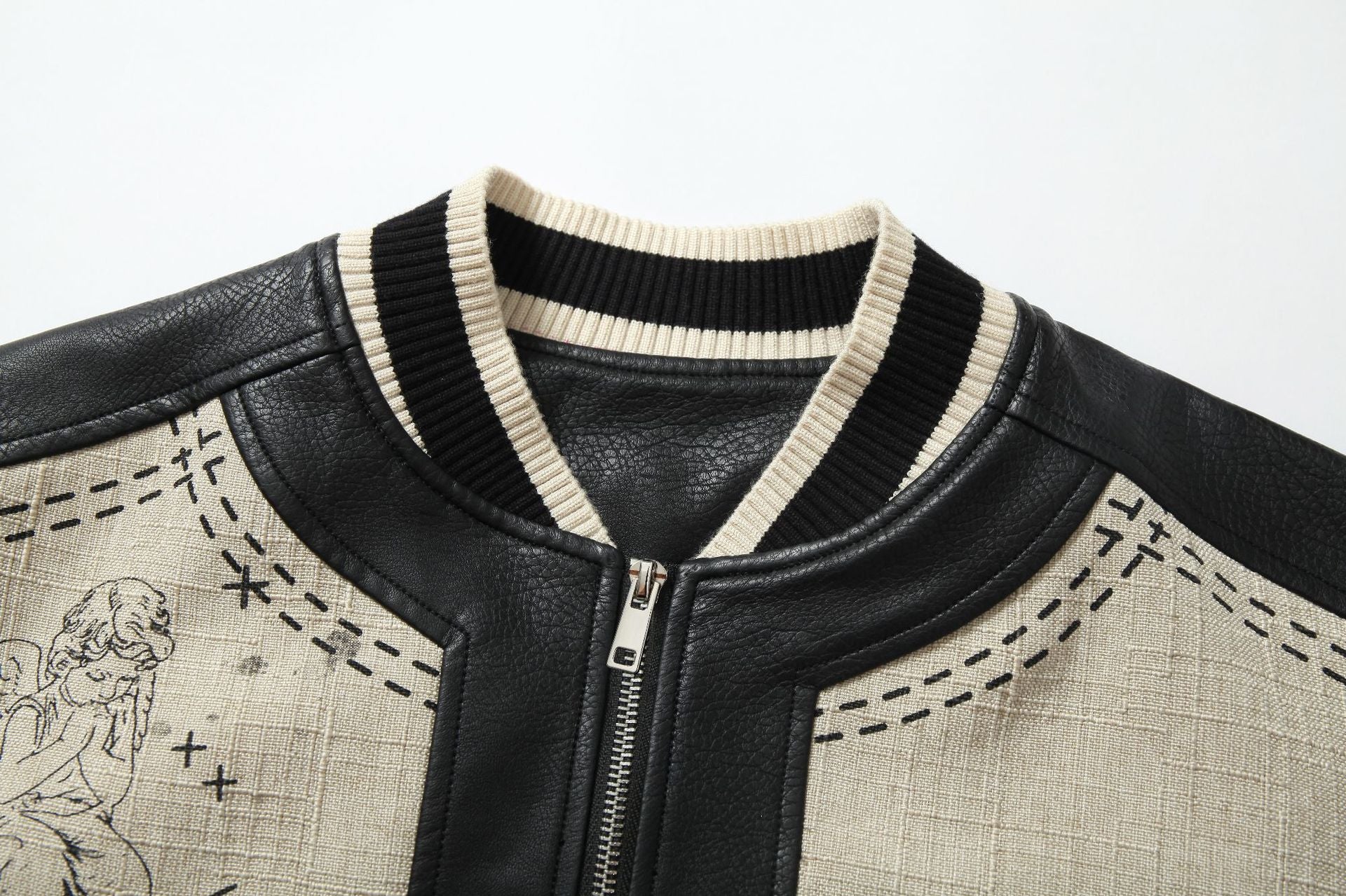 Vintage-Inspired Illustrated Bomber Jacket - Santo 