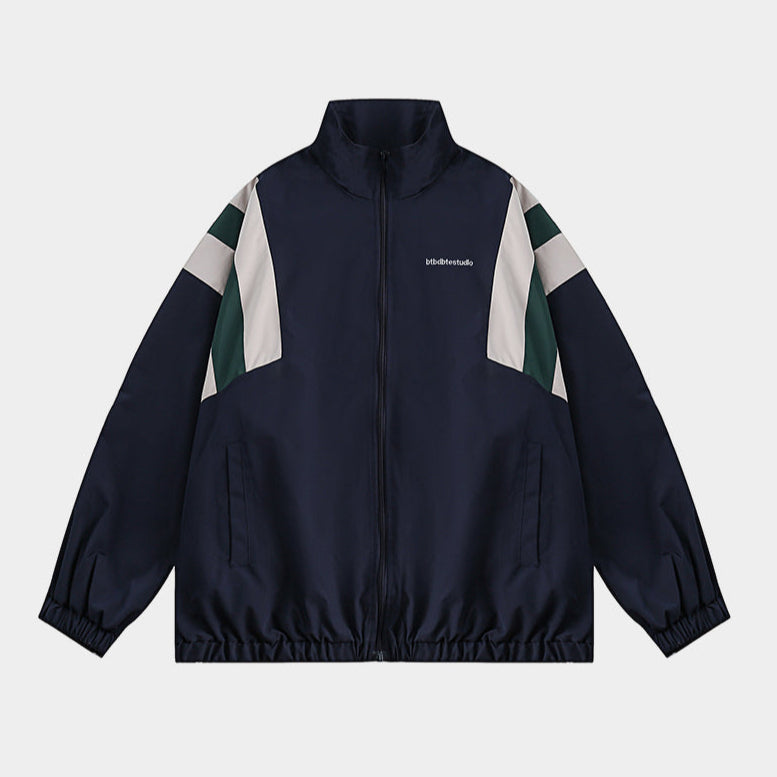 Stripe Flex | Striped Windbreaker Track Jacket - Santo 