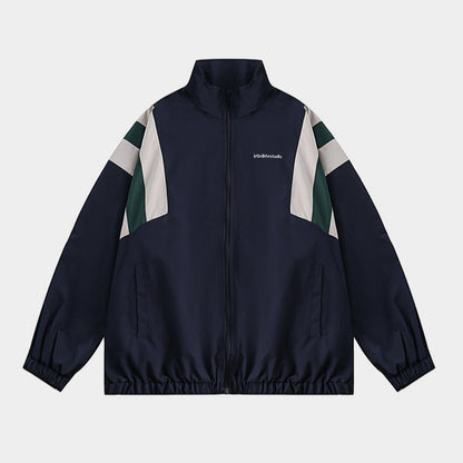 Stripe Flex | Striped Windbreaker Track Jacket - Santo 